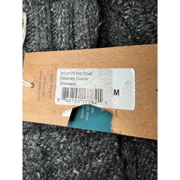 NWT prAna Delaney Duster Coal Sweater Women's Size M - Picture 6 of 9